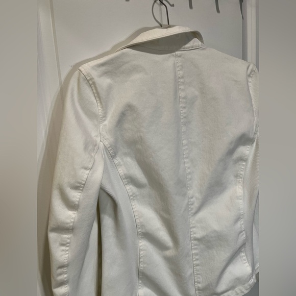 J. McLaughlin White Canvas Blazer Jacket Size Large - Picture 5 of 15
